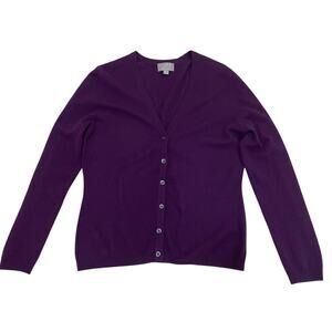 Pure Collection M Purple Cardigan | 100% Cashmere, Jewel Tone, Retail $300